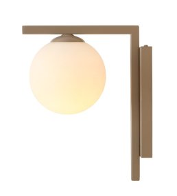 Zac 24cm Beige applique murale De Artera - L'applique murale Zac est fabriquée en métal dans un ton beige chaleureux et dotée d'un élégant abat-jour en verre blanc qui diffuse une lumière douce et agréable.