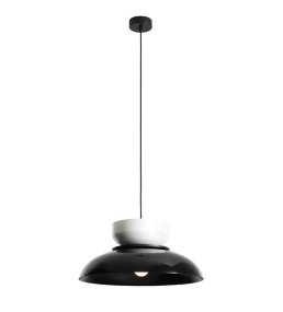Aldo Ø47 Noir et blanc suspension De Artera - Idéale au-dessus de la table à manger, dans la cuisine ou le salon, elle offre une lumière directe et décorative.
