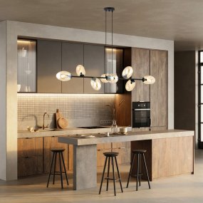 Pandora 140cm Ambre suspension De Emibig Lighting - Le design moderne présente des écrans aux formes uniques, élégants et épurés, qui ajoutent à la fois charme et personnalité à l'espace.