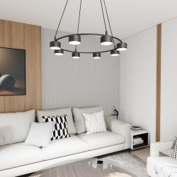 Starlit Ø64 Noir suspension De Emibig Lighting - Une lampe suspendue minimaliste au design moderne qui impressionne par sa forme circulaire élégante.