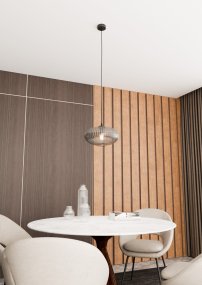 Coco Ø30 Couleur fumée De Emibig Lighting - L'&eacute;l&eacute;gant abat-jour en verre fum&eacute; &eacute;met une lumi&egrave;re chaleureuse qui conf&egrave;re &agrave; la pi&egrave;ce une atmosph&egrave;re l&eacute;g&egrave;re et douce.