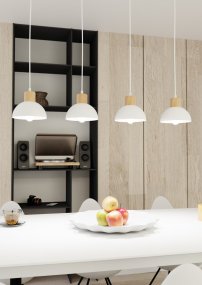 Seco 90cm Blanc suspension De Emibig Lighting - Parfait pour les salons, les salles à manger ou les cuisines – Seco crée une harmonie et une atmosphère nordique chaleureuse dans la pièce.