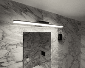 Aqua II 60cm Noir lampe de salle de bain De Westal - La lumi&egrave;re est r&eacute;glable avec un variateur &agrave; coupure de phase.