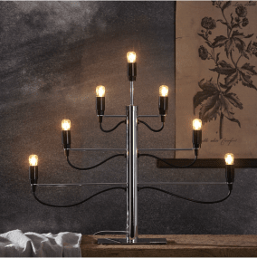 Milano Chrome De Star Trading - Il est fourni avec un c&acirc;ble noir de 1,8 m, un interrupteur et une prise.