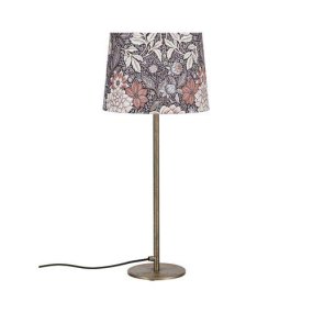 Dahlia 58cm Argent lampe de table De PR Home - La lampe de table Dahlia en argent avec son abat-jour décoratif dans des tons marron/rose terreux s'accorde parfaitement avec cela.