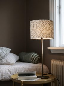 Base 58cm Laiton/brun De PR Home - La lampe est fournie avec un c&acirc;ble textile de 2 m&egrave;tres, un interrupteur et une prise secteur.