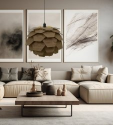 Carpatica Ø60 Tache brune suspension De Aneta Lighting - La lampe est réglable en hauteur, avec une hauteur totale minimale de 60 cm et maximale de 280 cm.