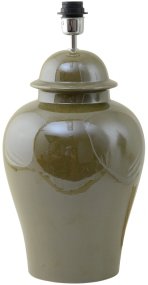 Ming 50cm Olivgrön pied de lampe De Hallbergs - Ming &auml;r en stilfull lampfot i keramik med en klassisk, mjukt rundad form.