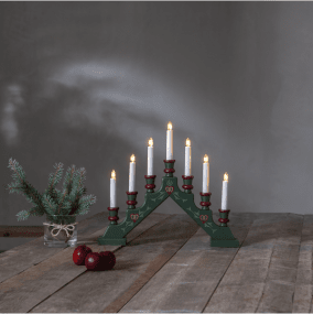 Sara Vert De Star Trading - Avec ses 7 sources lumineuses, le bougeoir offre une lumi&egrave;re chaleureuse et une atmosph&egrave;re de No&euml;l chaleureuse.
