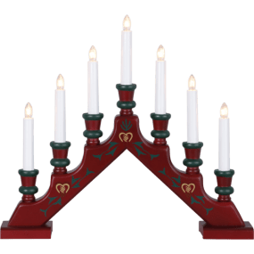 Sara ROUGE De Star Trading - Avec ses sept bougies, le chandelier offre une lumi&egrave;re chaleureuse et une sensation de confort.