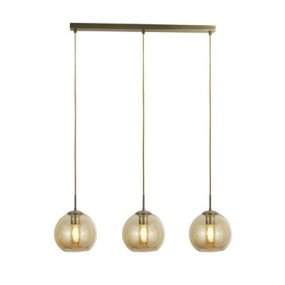 Balls 86cm Ambre suspension De Searchlight - Les abat-jour sphériques en verre confèrent à la lampe une expression unique et apportent chaleur et élégance à tout intérieur.