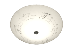 Skrift Ø42 Blanc plafonnier De Aneta Lighting - L'abat-jour est légèrement en forme de coquillage et, avec son motif fin et ses détails métalliques, s'intègre dans n'importe quel intérieur.