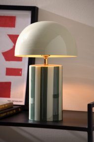 Rayado 34cm Vert lampe de table De Leitmotiv - Elle est fournie avec un c&acirc;ble textile noir de 2 m&egrave;tres, un interrupteur et une prise.