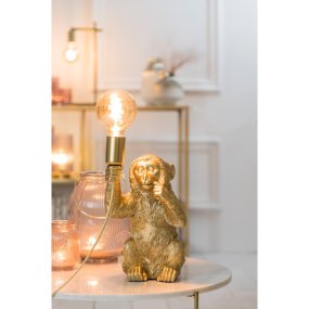 Monkey 34cm Or lampe de table De Light & Living - Laissez votre maison s'illuminer avec son design unique et charmant !
