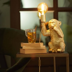 Monkey 23cm Or lampe de table De Light & Living - Laissez votre maison s'illuminer avec son design unique et charmant !