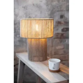 Soga 38cm Nature lampe de table De Markslöjd - Lampe de table de style boh&egrave;me rustique, avec l'abat-jour et la base fabriqu&eacute;s &agrave; la main en jute non teint.