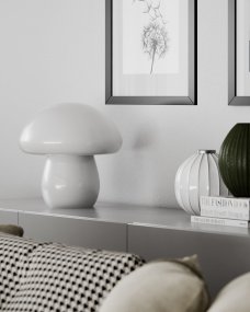 Mira Mushroom 30cm Blanc lampe de table De By Rydéns - La lampe n'est pas seulement une source de lumi&egrave;re fonctionnelle mais aussi un d&eacute;tail artistique qui met en valeur votre int&eacute;rieur avec son design inspir&eacute; de la nature et sa qualit&eacute; artisanale.