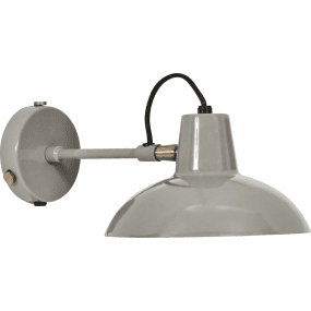 Desk Ø18 Gris applique murale De House Doctor - Livré avec un câble en tissu noir de 2,5 m de long, un interrupteur d'alimentation et une prise.