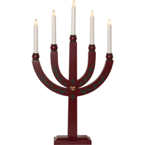 Elias Tradition ROUGE De Star Trading - Le bougeoir de l'Avent dispose de 5 sources lumineuses qui confèrent au bougeoir un éclairage chaleureux et une atmosphère de Noël chaleureuse.