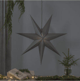 Ozen Ø100 Gris De Star Trading - &Eacute;toile en papier gris de 100 cm de diam&egrave;tre.