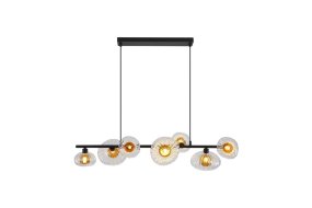 Sunbeam 90cm Transparent/noir De Searchlight - La structure noire contraste avec les tons chauds et souligne le caractère moderne et singulier du luminaire.