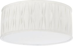 Plissé Ø45 Blanc plafonnier De PR Home - La lumière est agréablement diffusée par le tissu et complétée par un diffuseur anti-éblouissement à sa base pour un éclairage doux et uniforme.