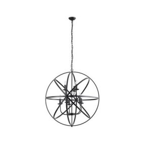 Orbit Ø82 Noir suspension De Searchlight - Il s'intègre parfaitement au-dessus d'une table à manger, ainsi que dans un salon ou une entrée, apportant style et caractère.