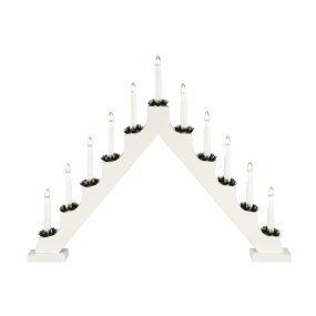 Candelabra 11 Lights Blanc De Konstsmide - Avec ses 11 bougies de forme trap&eacute;zo&iuml;dale classique et ses manchettes d&eacute;coratives, il cr&eacute;e une ambiance chaleureuse et festive dans la maison.