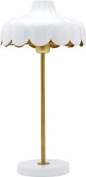 Wells 50cm Blanc lampe de table De PR Home - Chaque &eacute;cran est fabriqu&eacute; &agrave; la main et de l&eacute;g&egrave;res variations de hauteur et de largeur peuvent survenir.