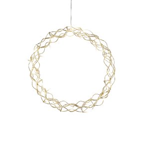 Couronne LED Ø45 Or De Konstsmide - D'un diam&egrave;tre de 45 cm, cette guirlande est une magnifique d&eacute;coration &agrave; suspendre &agrave; une fen&ecirc;tre ou &agrave; un mur, apportant une touche de confort suppl&eacute;mentaire durant les mois les plus sombres.