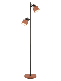 City 2 Terre cuite/noir lampadaire De Aneta Lighting - Le lampadaire City s&eacute;duit par son design moderne et &eacute;l&eacute;gant, alliant avec raffinement le noir et le m&eacute;tal terracotta.