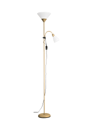 Vigo Laiton lampadaire De Aneta Lighting - Le lampadaire Vigo est id&eacute;al &agrave; c&ocirc;t&eacute; du canap&eacute; ou de votre fauteuil pr&eacute;f&eacute;r&eacute; lorsque vous souhaitez combiner un &eacute;clairage d'ambiance et une lumi&egrave;re de lecture cibl&eacute;e.
