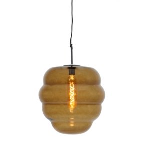Misty Ø45 Brun suspension De Light & Living - Sa forme unique et son verre teinté diffusent une lumière douce et agréable, parfaite pour un intérieur moderne.