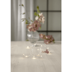 Guirlande Lumineuse Dew Drop 1,1m Argent De Star Trading - Guirlande lumineuse &agrave; piles avec 12 LED en forme de gouttes de ros&eacute;e.