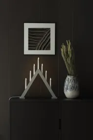 Candelabra 7 Lights Gris De Konstsmide - Cr&eacute;ez une ambiance de No&euml;l &eacute;l&eacute;gante et moderne avec cet &eacute;l&eacute;gant bougeoir de l&#39;Avent en bois laqu&eacute; gris.
