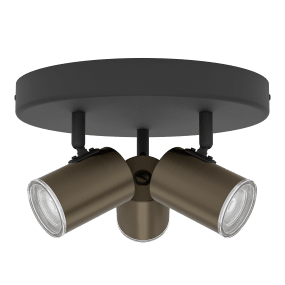 Consuma 3 Bronze spot De Eglo - Consuma est un spot en m&eacute;tal moderne au design industriel et &agrave; l'&eacute;l&eacute;gante finition bronze.