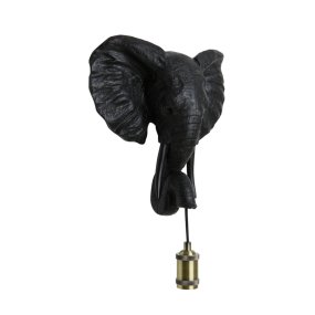 Elephant 36cm Noir applique murale De Light & Living - 