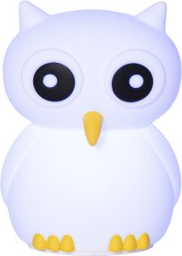 Owl Blanc lampe pour enfant De Star Trading - Sa batterie se recharge complètement en 2,5 à 3 heures environ et offre une autonomie de 9 à 10 heures.