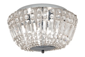 Giovanna Ø38 Chrome lampe de salle de bain De Aneta Lighting - Giovanna est un élégant plafonnier de salle de bain en chrome avec de beaux prismes en verre.