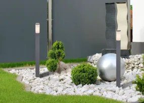 Boston 110cm Anthracite bornes De Globo Lighting - Tillverkad i rostfritt st&aring;l med en opalvit plastsk&auml;rm ger den ett mjukt och behagligt ljus.