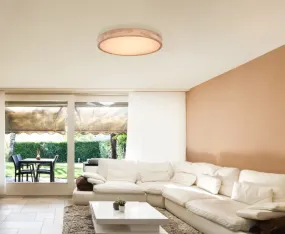 Rainer Ø60 Nature plafonnier De Globo Lighting - Lampan har &auml;ven en f&auml;rgv&auml;xlingsfunktion med m&ouml;jlighet att fixera en vald f&auml;rg, vilket g&ouml;r den b&aring;de flexibel och funktionell.