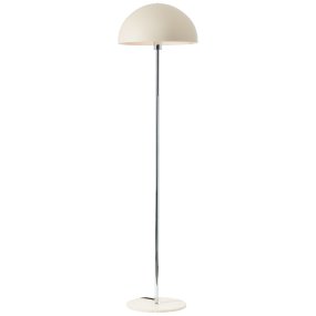 Lillian Beige lampadaire De Brilliant - Avec sa douce couleur beige, son cadre chromé et sa base en pierre naturelle, il ajoute du style et de l'harmonie à n'importe quelle pièce.