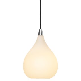 Drops Ø17 Blanc De Halo Design - L'abat-jour en verre opale soufflé à la bouche crée une fine diffusion de la lumière et, en combinaison avec les détails en aluminium brossé, la lampe contribue à une belle atmosphère dans la pièce.