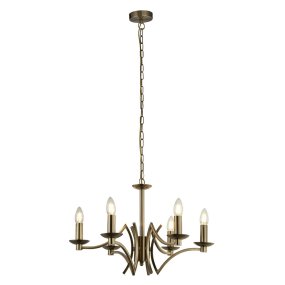 Ascot Ø56 Laiton antique De Searchlight - La hauteur est ajustable lors de l'installation grâce à la longueur de chaîne adaptée.