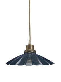 Ester Ø24 Bleu lampe de fenêtre De PR Home - La lampe est fournie avec un c&acirc;ble textile couleur lin de 3,5 m de long et une prise secteur.