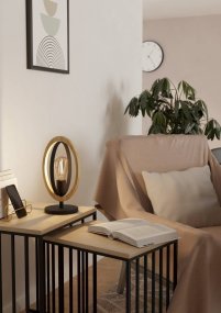 Basildon 35cm Noir lampe de table De Eglo - Sa conception ouverte et sa source de lumière décorative font de la lampe à la fois une source de lumière fonctionnelle et un beau détail intérieur.