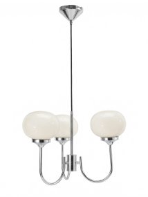 Elsy 3 Ø45 Chrome De PR Home - &nbsp;Remarque&nbsp;: Les abat-jour en verre &eacute;tant fabriqu&eacute;s artisanalement, de l&eacute;g&egrave;res variations de couleur peuvent appara&icirc;tre.