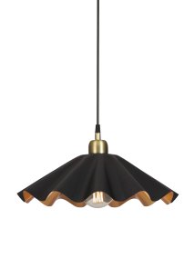 Aira Ø40 Noir De PR Home - Le plafonnier Aira s&eacute;duit par sa surface noire mate et son int&eacute;rieur couleur laiton.