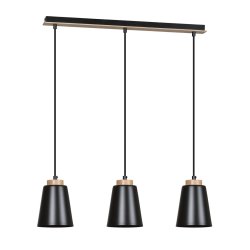 Bolero 66cm Noir De Emibig Lighting - La combinaison classique du métal et du bois confère à la lampe un caractère unique et distinctif.