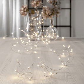 Guirlande Lumineuse Dew Drop 6m Argent De Star Trading - Boucle de 6 m de long avec c&acirc;ble crabe.